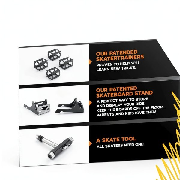 SkaterTrainer Skateboard Training Kit Beginner Adult Black-1