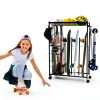 PLKOW Skateboard Storage Rack Steel Frame Lockable Wheels-6
