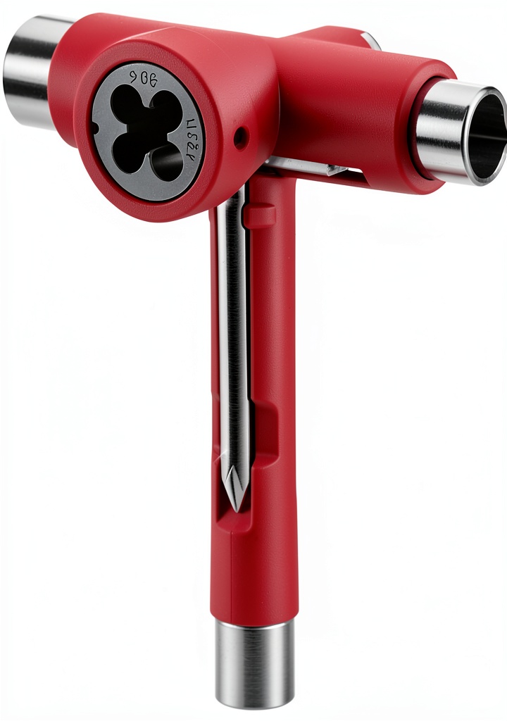 'Independent Skateboard Tool with multiple sockets and accessories on a skateboard'