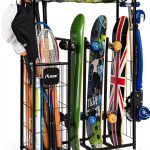 PLKOW Skateboard Storage Rack Steel Frame Lockable Wheels-0
