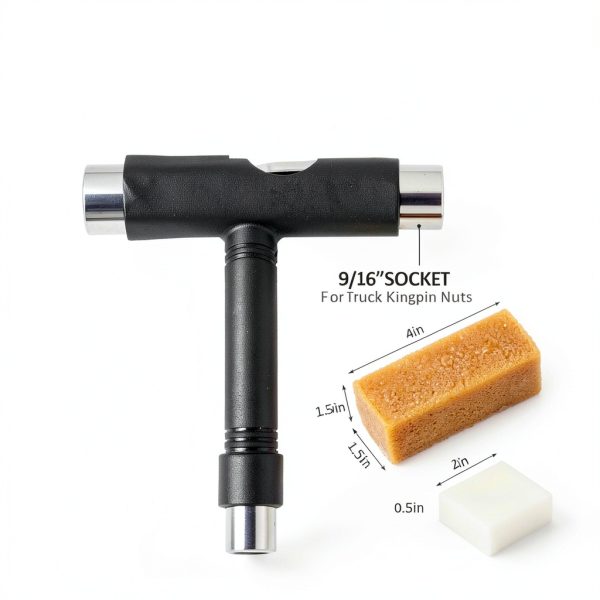 Threlaco Skateboard Tool Kit Multi Function T Tool Wax-1