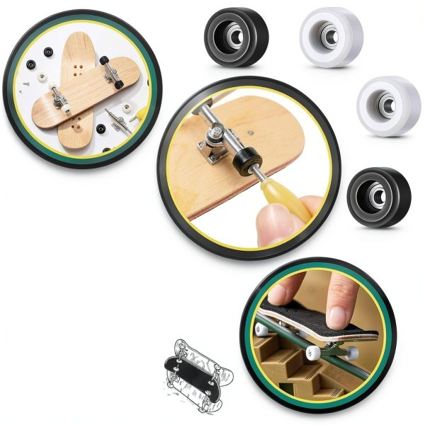 Zhehao Fingerboard Wheels 34mm Black White Skateboard Tools-2