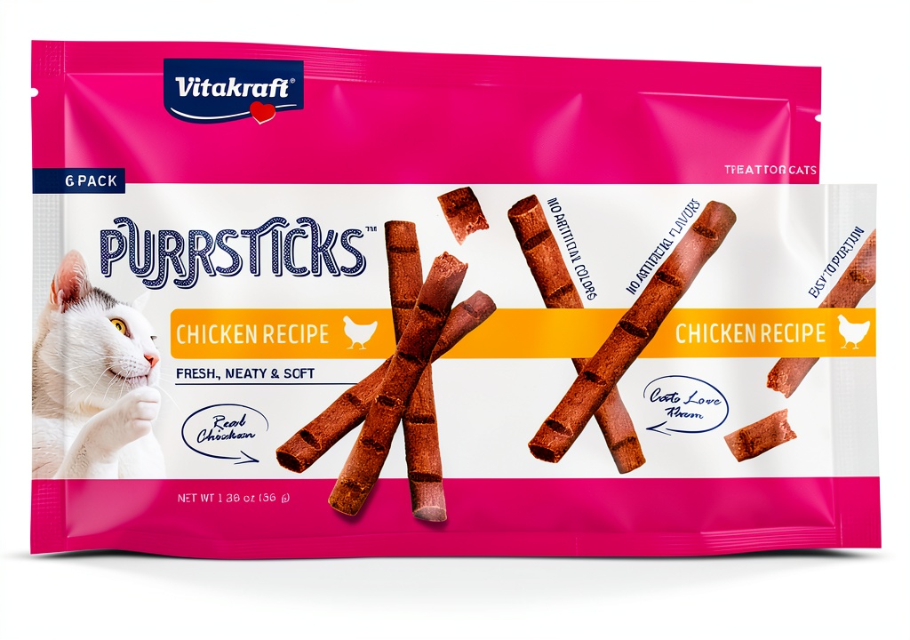 Cat enjoying Vitakraft Sun Seed Meaty Sticks