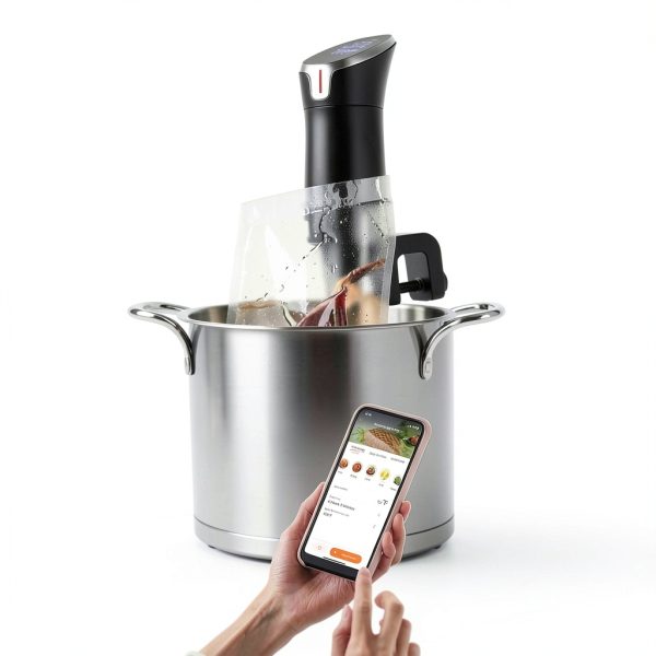 Sous Vide Cooker with APP Control,1100W Precision Sous Vide Machine with Digital Touch Screen,Ultra-quiet Immersion Circulator with Recipe and Timer for Beginners Home Chefs-4