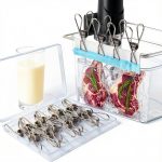 15 Pack Sous Vide Cooking Clips for Immersion Circulator, Sous Vide Weights Clamp Compatible with All Kinds of Sous Vide Cookers & Containers, Keep Bags Submerged, Food Grade Stainless Steel-0
