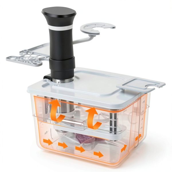 Sous Vide Container Vpcok Direct 12.6 Quart White with Lid and Rack-3