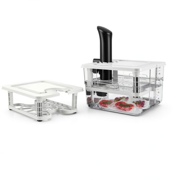 Sous Vide Container Vpcok Direct 12.6 Quart White with Lid and Rack-1