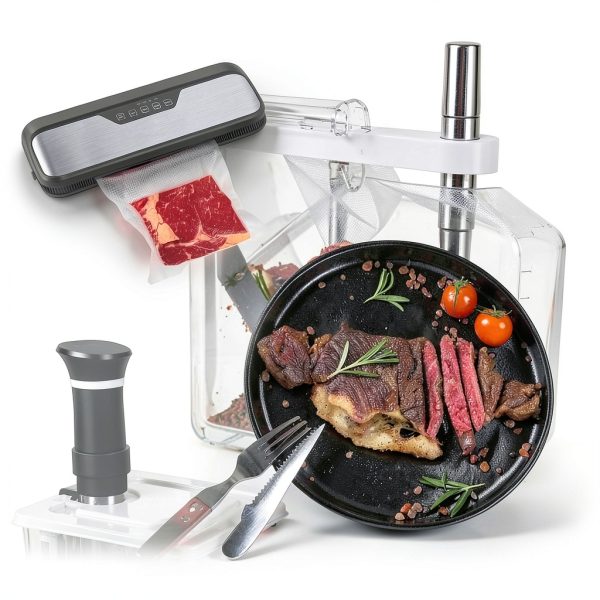 Sous Vide Container Vpcok Direct 12.6 Quart White with Lid and Rack-7