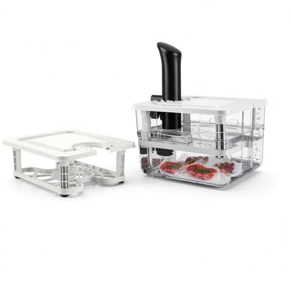 Sous Vide Container Vpcok Direct 12.6 Quart White with Lid and Rack-2