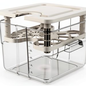 Sous Vide Container Vpcok Direct 12.6 Quart White with Lid and Rack-0