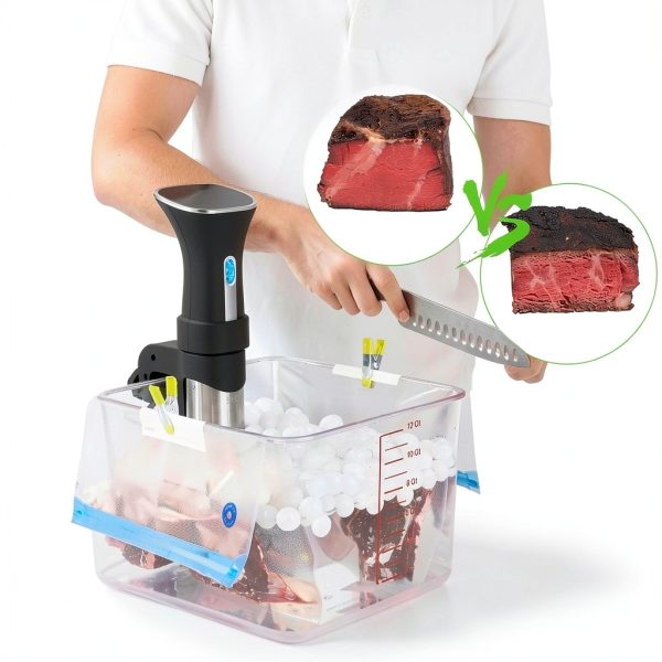 Sous Vide Bags 30 Reusable Vacuum Food Storage Bags for Sous Vide, 3 Sizes Large Sous Vide Bags with Pump, 4 Sous Vide Bag Clips for Food Storage and Chefsteps, Anova, Joule, Wancle Sous Vide Cooking-1