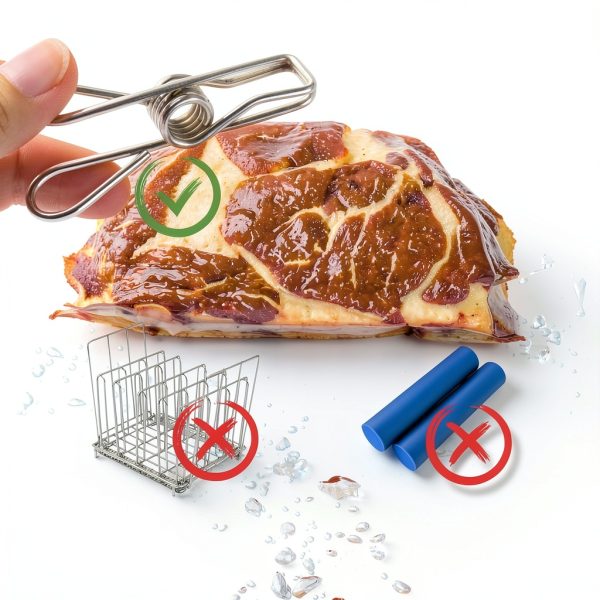15 Pack Sous Vide Cooking Clips for Immersion Circulator, Sous Vide Weights Clamp Compatible with All Kinds of Sous Vide Cookers & Containers, Keep Bags Submerged, Food Grade Stainless Steel-5