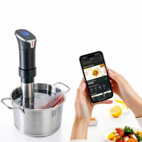 Sous Vide Cooker with APP Control,1100W Precision Sous Vide Machine with Digital Touch Screen,Ultra-quiet Immersion Circulator with Recipe and Timer for Beginners Home Chefs-3