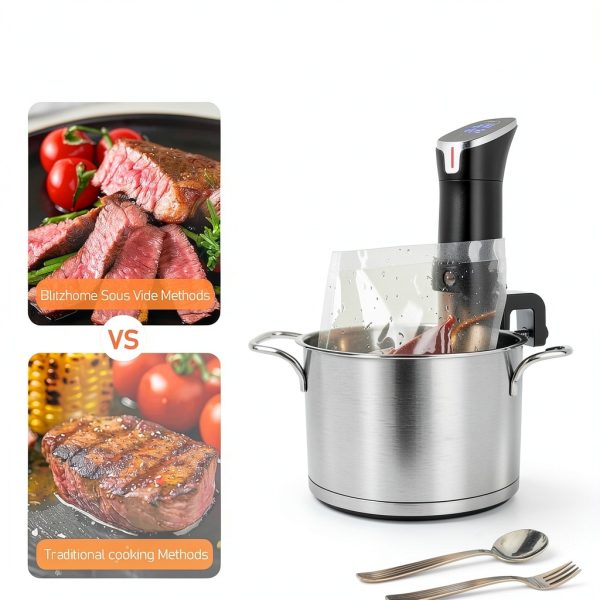 Sous Vide Cooker with APP Control,1100W Precision Sous Vide Machine with Digital Touch Screen,Ultra-quiet Immersion Circulator with Recipe and Timer for Beginners Home Chefs-5