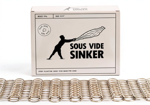 Sous Vide Sinker TopHat Stainless Steel Weight with Clips 1.2lb-4