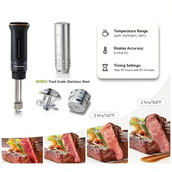KitchenBoss Wifi Sous Vide Cooker G300Px Carbon Black 1100W Immersion-2