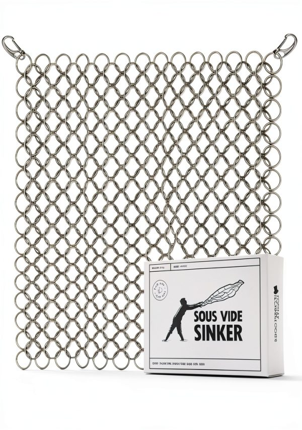 Sous Vide Sinker TopHat Stainless Steel Weight with Clips 1.2lb-0