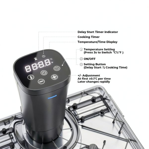 Sous Vide Machine Vpcok Direct SV-2405 Black 1000W 15qt Circulator-2