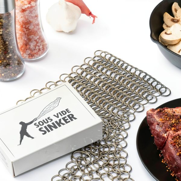 Sous Vide Sinker TopHat Stainless Steel Weight with Clips 1.2lb-2